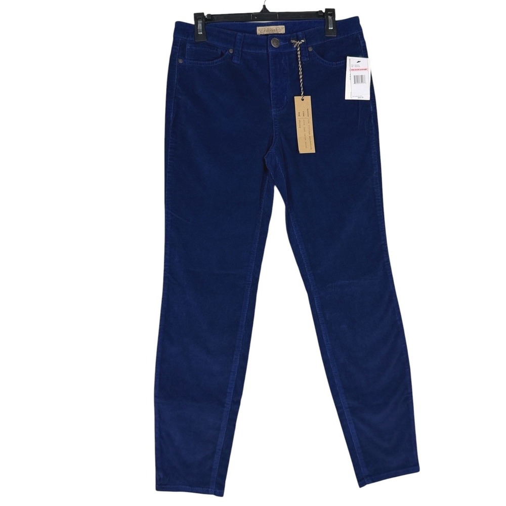 Nine West Vintage America Matchstick Corduroy Pants Sapphire Blue Womens‎ 10 NEW